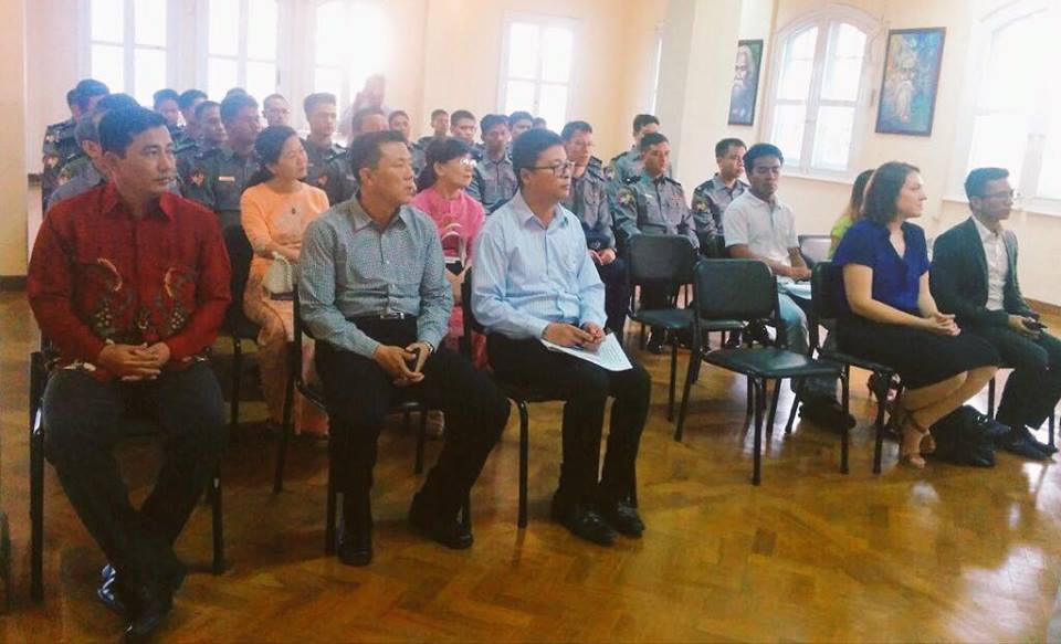 Myanmar Police Officers who completed a 3 month English language training training at MICELT Yangon