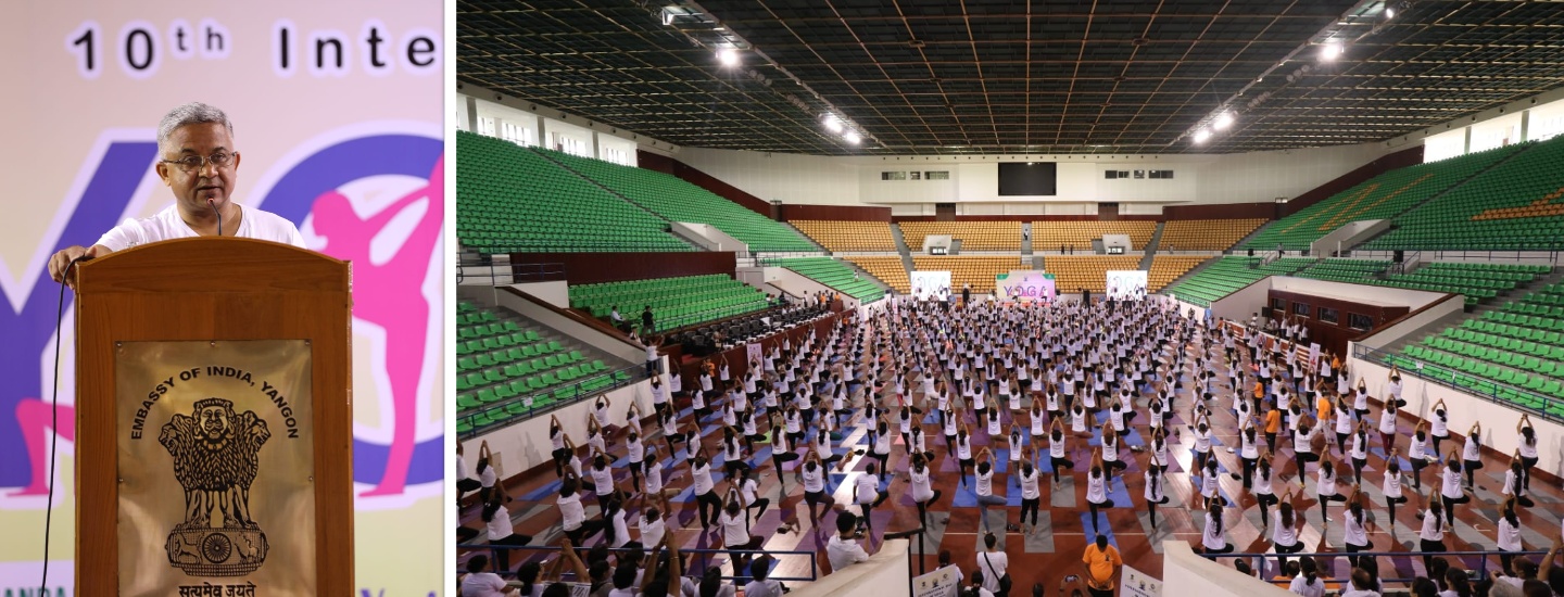  #IDY2024 celebrations culminated today with a yoga session at Thuwunna Stadium with over 500 participants. People from all walks of life took part in  17 #IDY events across Myanmar this month (8 in Yangon, 5 in Mandalay, 2 in Naypyitaw, 1 in Bagan & 1 in Sittwe).
