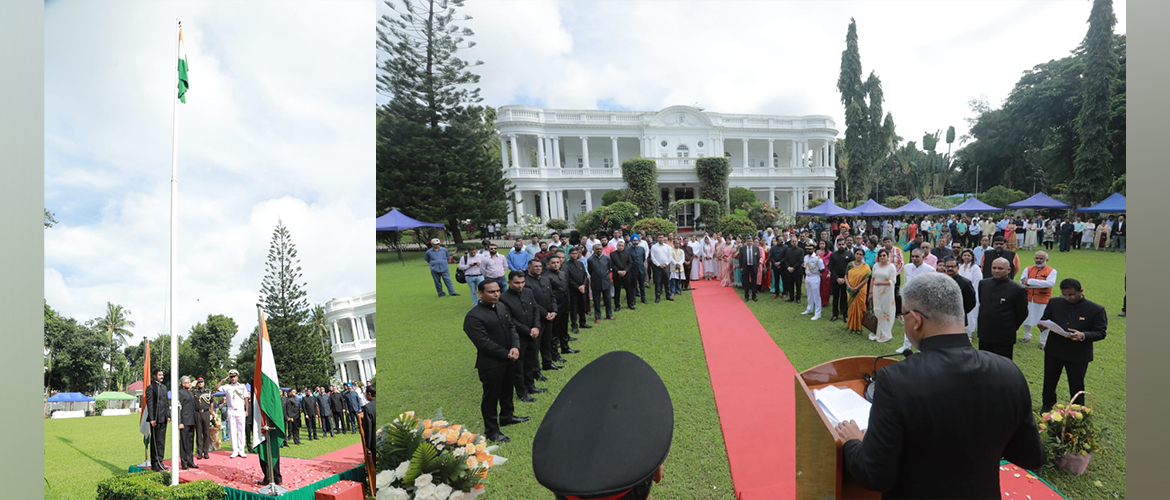  We celebrated the 78th Independence Day with enthusiastic participation by the Indian community in Myanmar, over 400 guests, and patriotic songs, at India House today. Ambassador AbhayThakur hoisted the national flag and read the Address by Hon'ble President