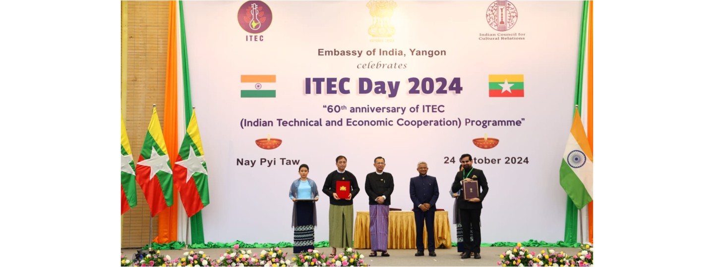  Our celebrations of 60th anniversary of Indian Technical and Economic Cooperation Programme  saw participation by over 400 guests, including ITEC alumni and beneficiary Ministries of Myanmar. MoUs on five Quick Impact Projects were also signed at MICC-2, NayPyiTaw
